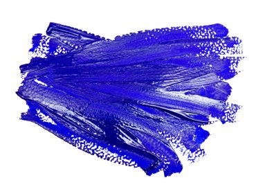 Mavi izole boya fırça darbeleri