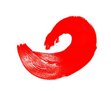 Kırmızı izole boya fırça darbeleri