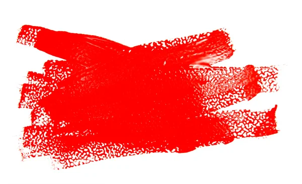Red strokes of the paint brush isolated — Stock Photo, Image