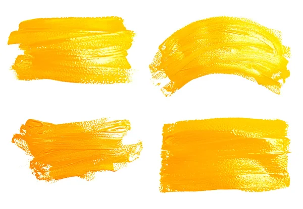 Коллекция фотографий желтые штрихи кисти — стоковое фото