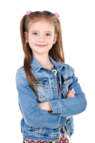 Portret śliczny uśmiechający się dziewczynka — Zdjęcie stockowe
