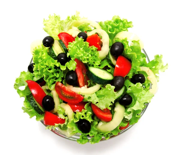 Ensalada de verduras frescas aisladas en un blanco — Foto de Stock