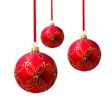 Hunging kırmızı Noel top izole