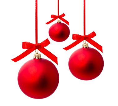 Hunging kırmızı Noel top izole 