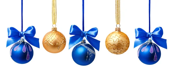 Hanging christmas balls isolated — Stock Photo, Image