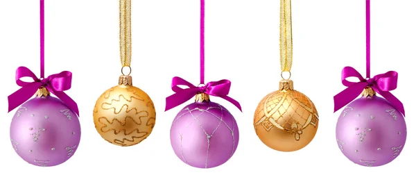 Hanging christmas balls isolated — Stock Photo, Image