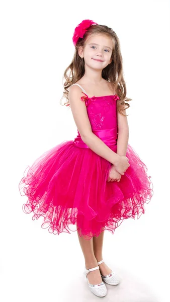 Adorable little girl in princess dress isolated — Stock Photo, Image