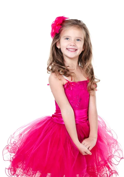 Entzückendes kleines Mädchen im Prinzessinnenkleid isoliert — Stockfoto