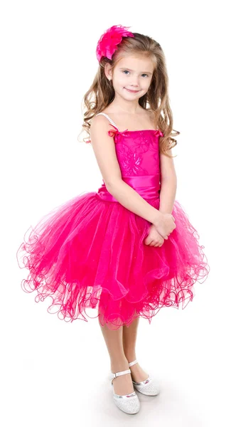 Adorable little girl in princess dress isolated — Stock Photo, Image