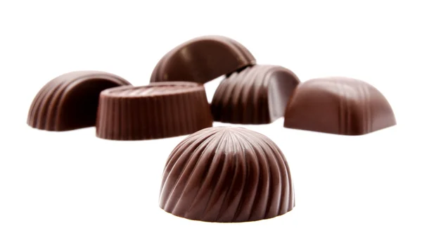 Surtido de caramelos de chocolate aislados — Foto de Stock