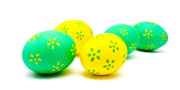 Colorful handmade easter eggs isolated — Stock Photo, Image