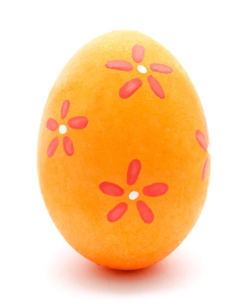 Painted orange easter egg isolated — Stock Photo, Image