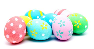 izole renkli Elişi Paskalya yumurtaları