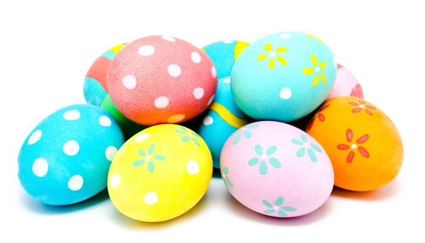 Colorful handmade easter eggs isolated — Stock Photo, Image