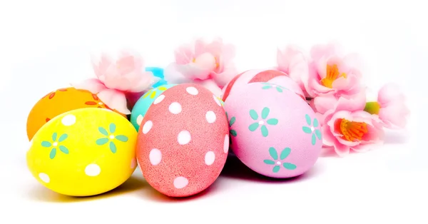 Colorful handmade easter eggs isolated — Stock Photo, Image