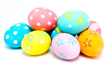 izole renkli Elişi Paskalya yumurtaları
