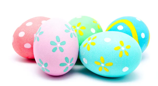 Colorful handmade easter eggs isolated — Stock Photo, Image