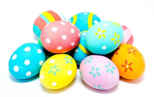Coloridos huevos de Pascua hechos a mano aislados — Foto de Stock