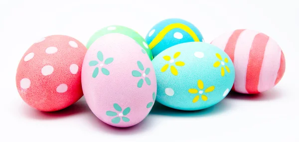 Colorful handmade easter eggs isolated — Stock Photo, Image