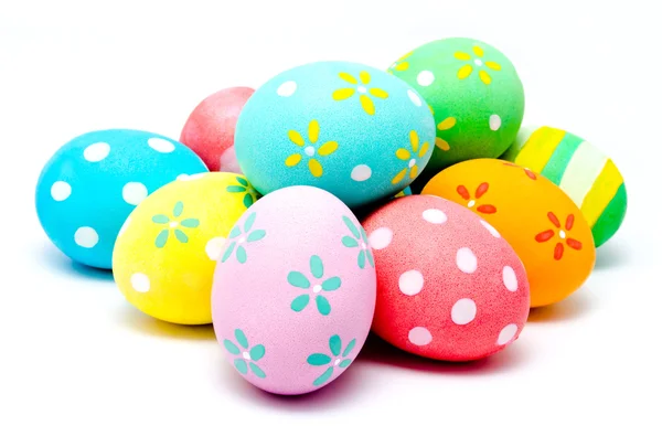 Colorful handmade easter eggs isolated — Stock Photo, Image