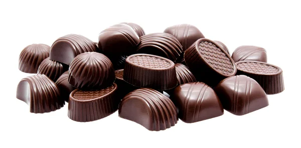 Sortiment av choklad godis isolerad på en vit — Stockfoto