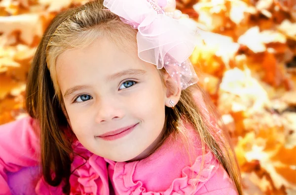 Retrato de outono de menina adorável — Fotografia de Stock