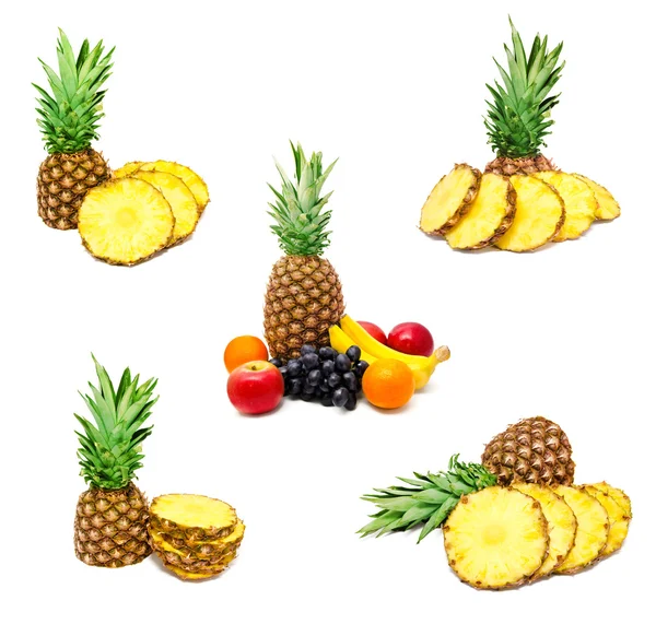 Collection of photos assortment of exotic fruits — Stock Photo, Image