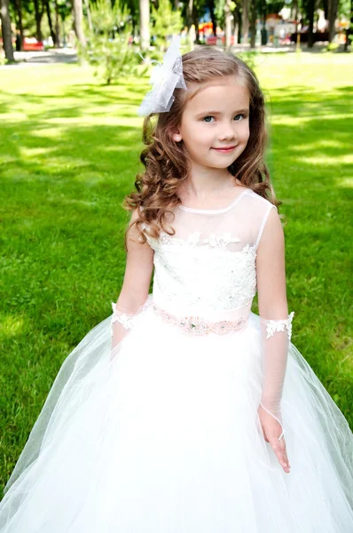 Adorable smiling little girl in princess dress — Stock Photo, Image