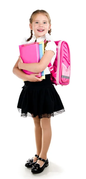 Retrato de colegial sorridente com mochila — Fotografia de Stock