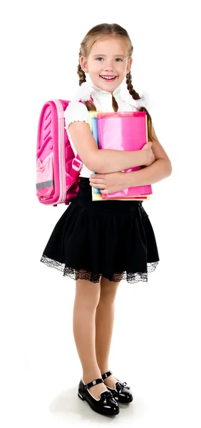 Retrato de colegial sorridente com mochila — Fotografia de Stock