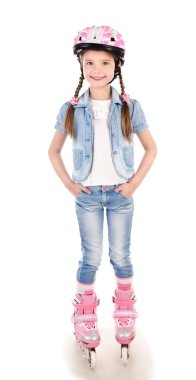 pink patenli sevimli gülümseyen küçük kız