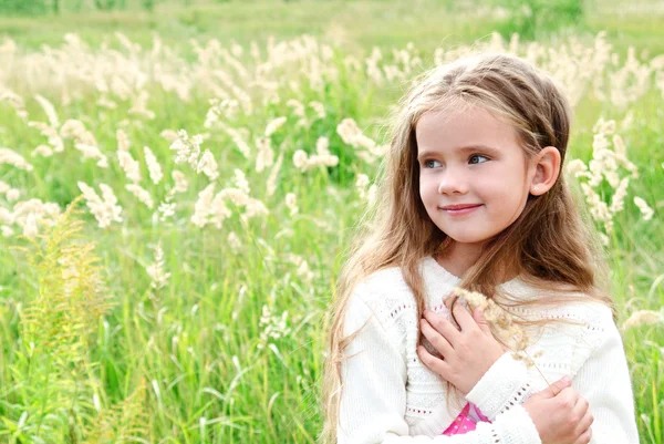 Portret van lachende schattig klein meisje — Stockfoto