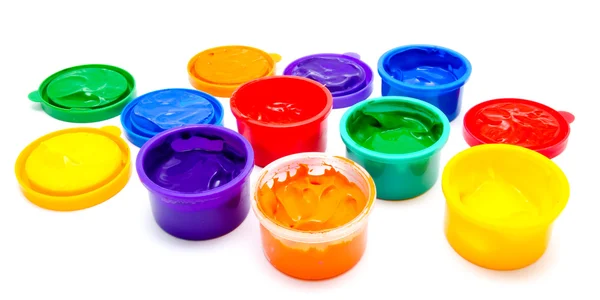 Children finger paint isolated — Stock Photo, Image