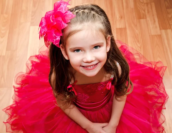 Happy adorable little girl in princess dress — Stock Photo, Image