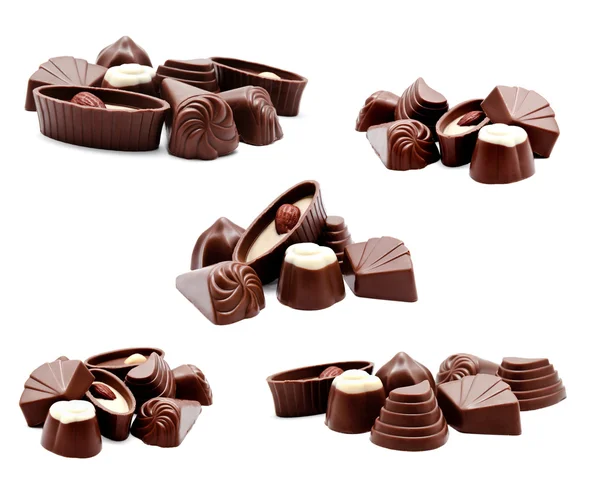 Colección de fotos surtido de caramelos de chocolate — Foto de Stock