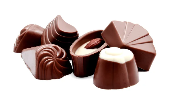 Surtido de caramelos de chocolate aislados — Foto de Stock