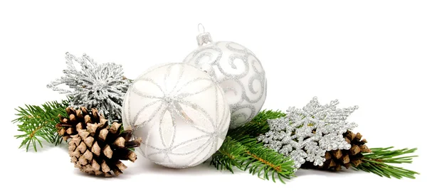 Christmas decoration balls with fir cones — Stock Photo, Image