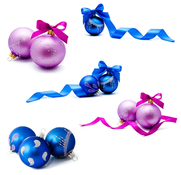 Collection of photos christmas decoration balls — Stock Photo, Image
