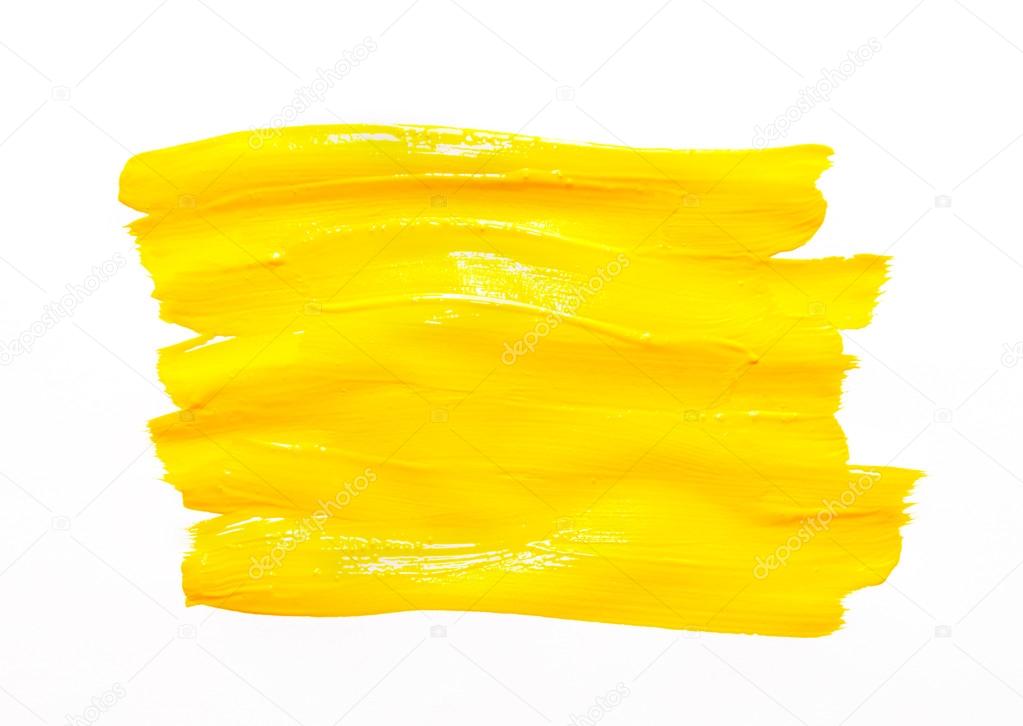 Paint brush stroke texture yellow watercolor Stock Photo by ©svetamart  91533244
