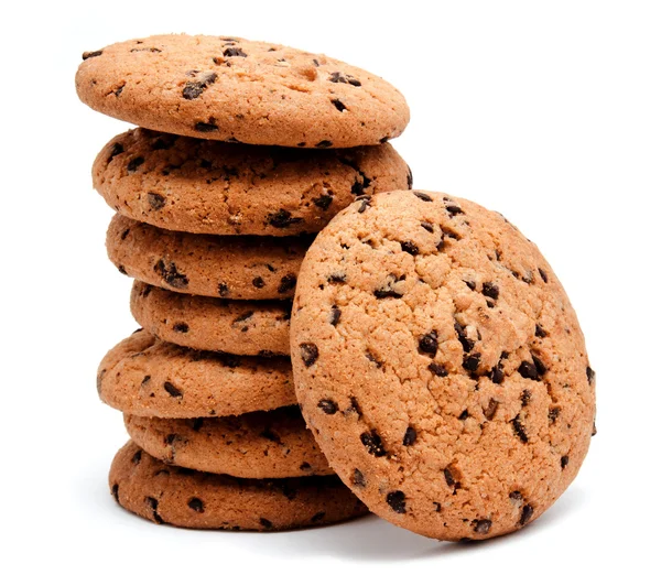 Chocolate chip cookies isolerade — Stockfoto