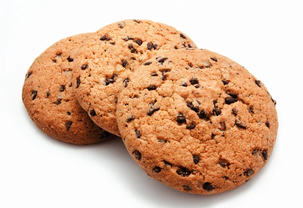 Chocolate chip cookies isolerade — Stockfoto