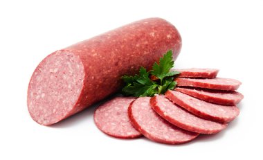 Tütsülenmiş sosis salam izole