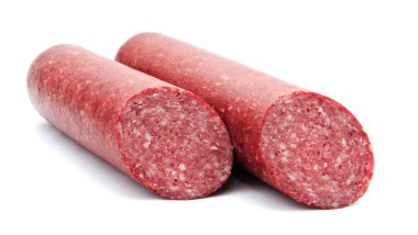 Tütsülenmiş sosis salam izole