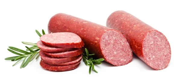 Smoked sausage salami isolated — Stock Photo, Image