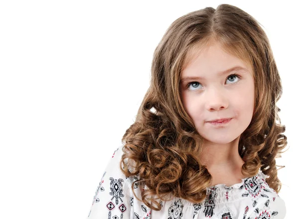 Bonito sonhando menina olhando para cima — Fotografia de Stock