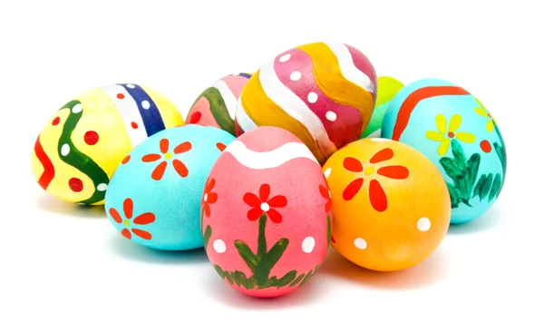 Oeufs de Pâques faits main colorés parfaits — Photo