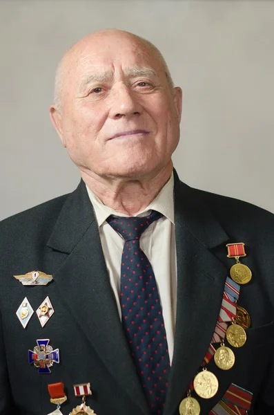 Portrait of a veteran of the Great Patriotic War — Stock Photo, Image