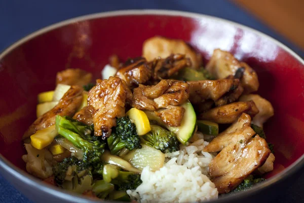 Stir Fry with Chicken and Rice — Stock Photo, Image