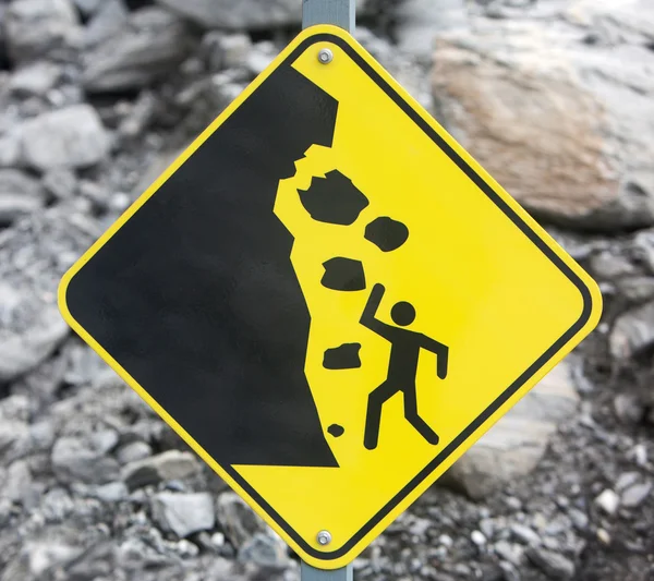 Rock Fall Danger Sign — Stock Photo, Image