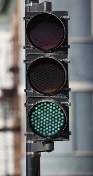 Green LED Traffic Light — Stock Photo, Image